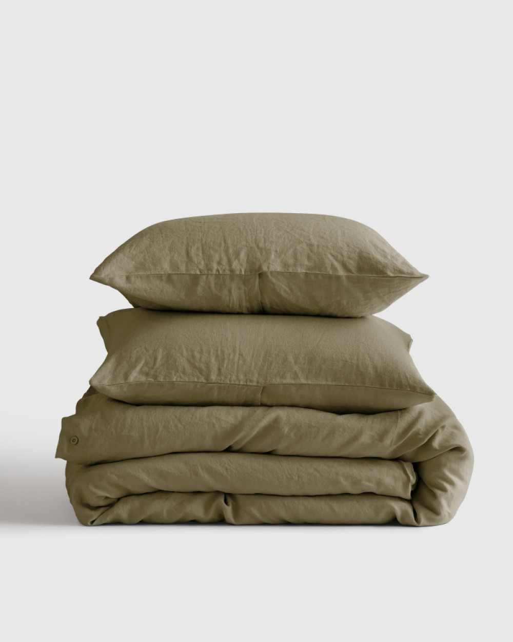 European Linen Duvet Cover Set - Aloe